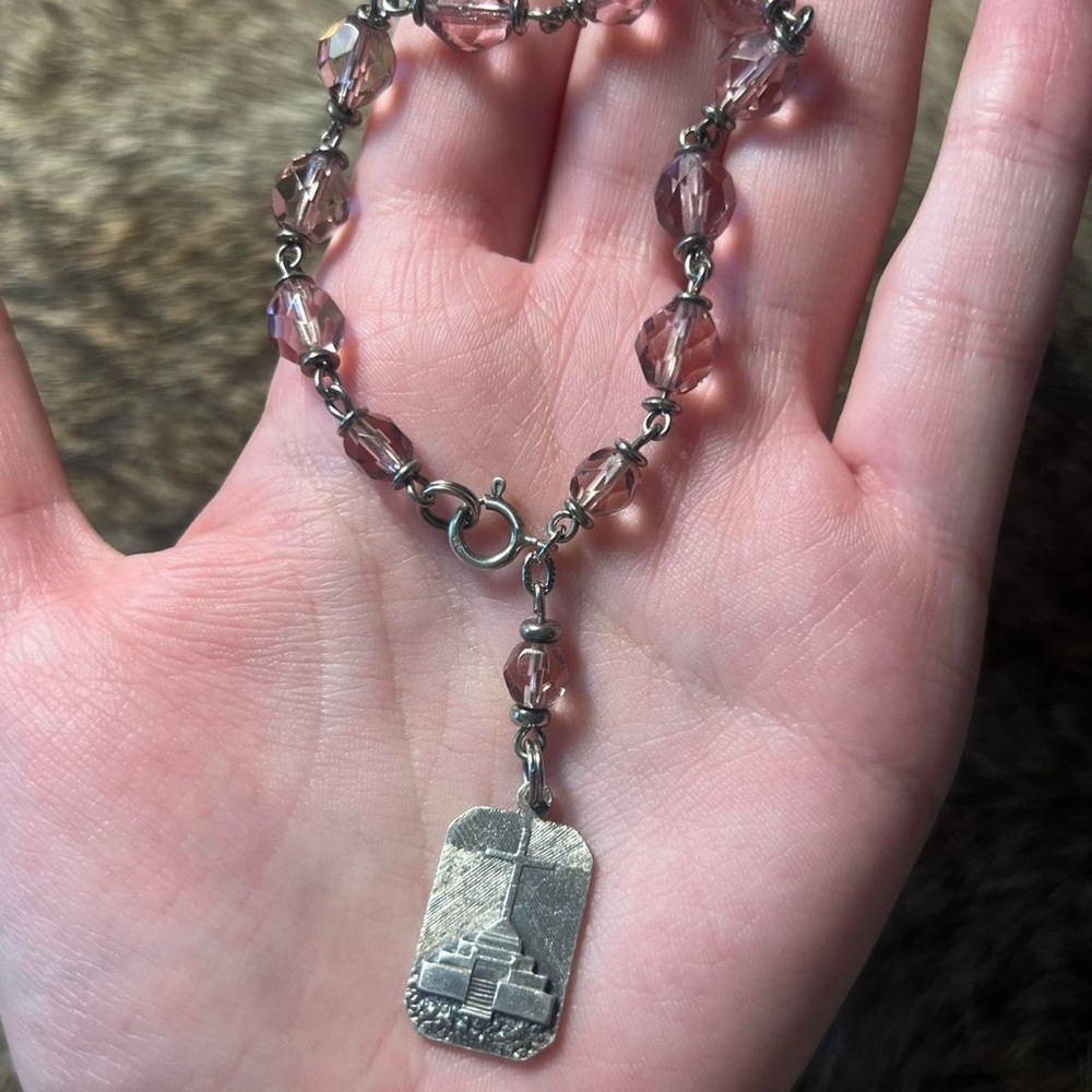 Sterling silver rosary style bracelet